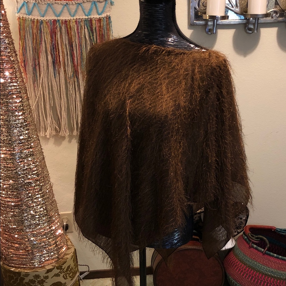 Chocolate Fuzzy Poncho